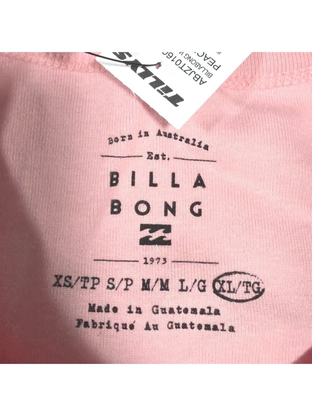 Billabong Take A Sun Trip Peachy Pink Baby Tee XL - New With Tags - Picture 7 of 9